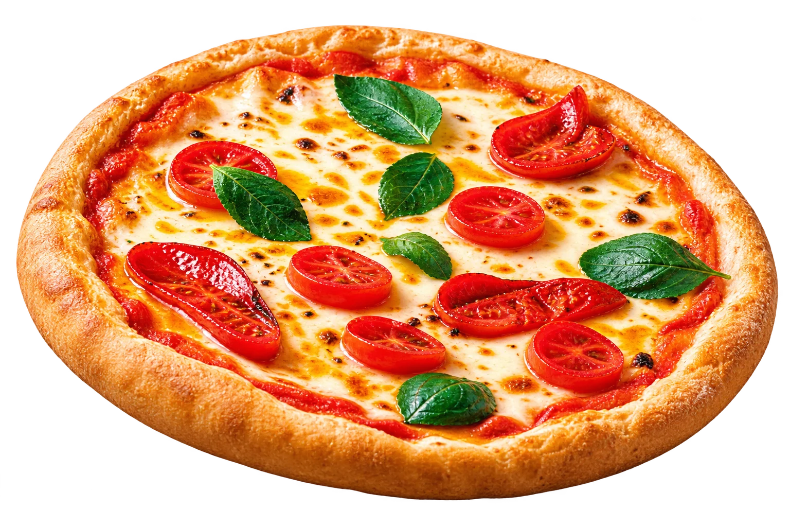 Pizza à la tomate, mozzarella et basilic, visuel de C&C Milano